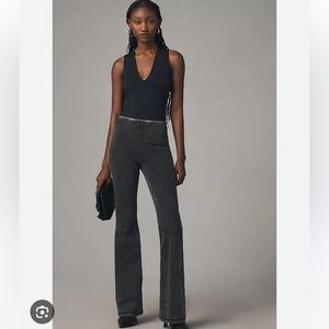 Good American Black Soft Sculpt Pull On Flare Jeans